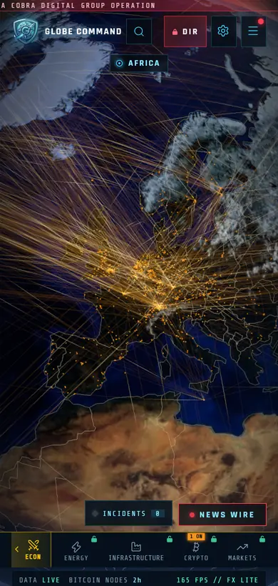 Phone: the Bitcoin node web glowing over Europe